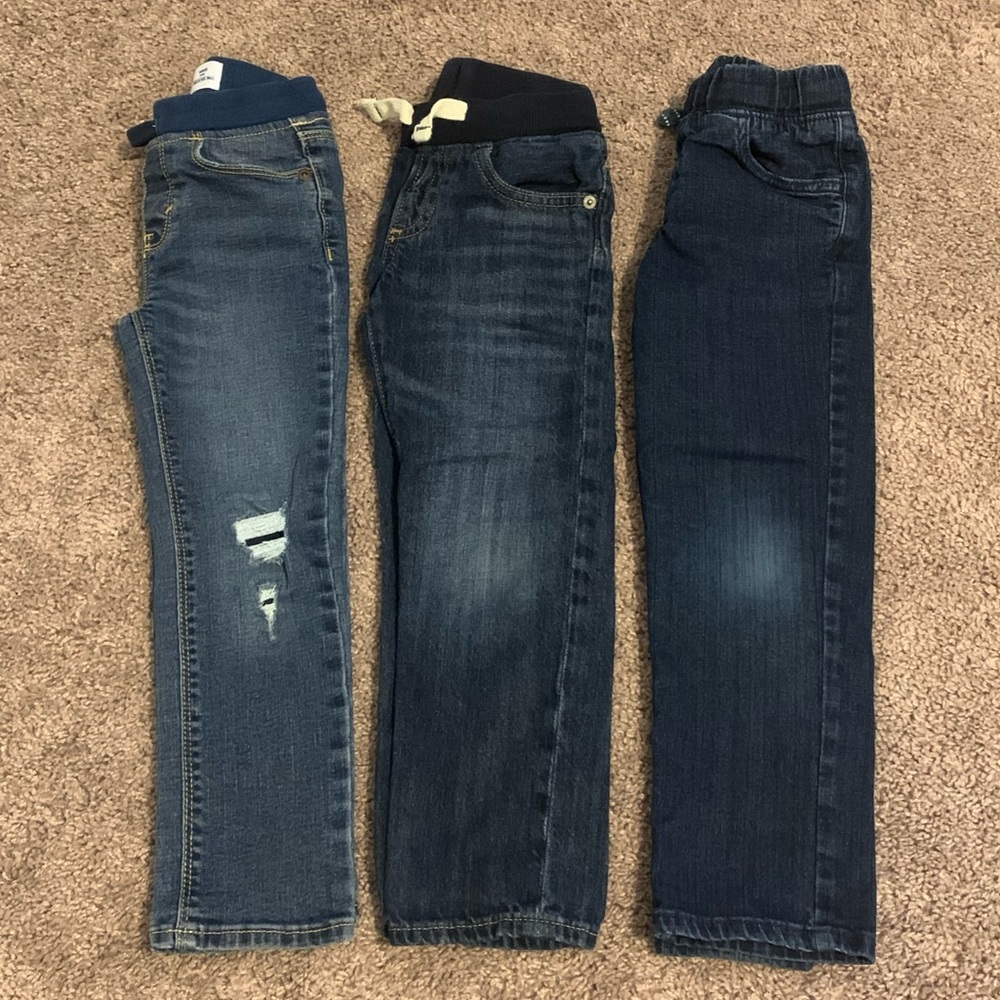 Old Navy Boys Dark Blue Stretch Denim Jeans Trio